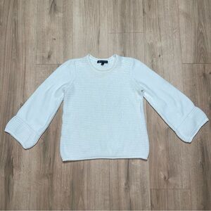 Brooks Brothers Women's Cotton Blend White Knit Crew Neck Sweater Size Small
